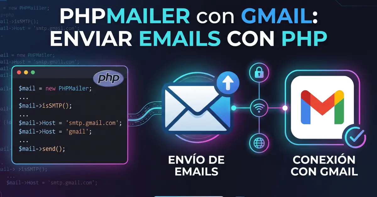 Enviar emails con PHP desde Gmail usando PHPMailer