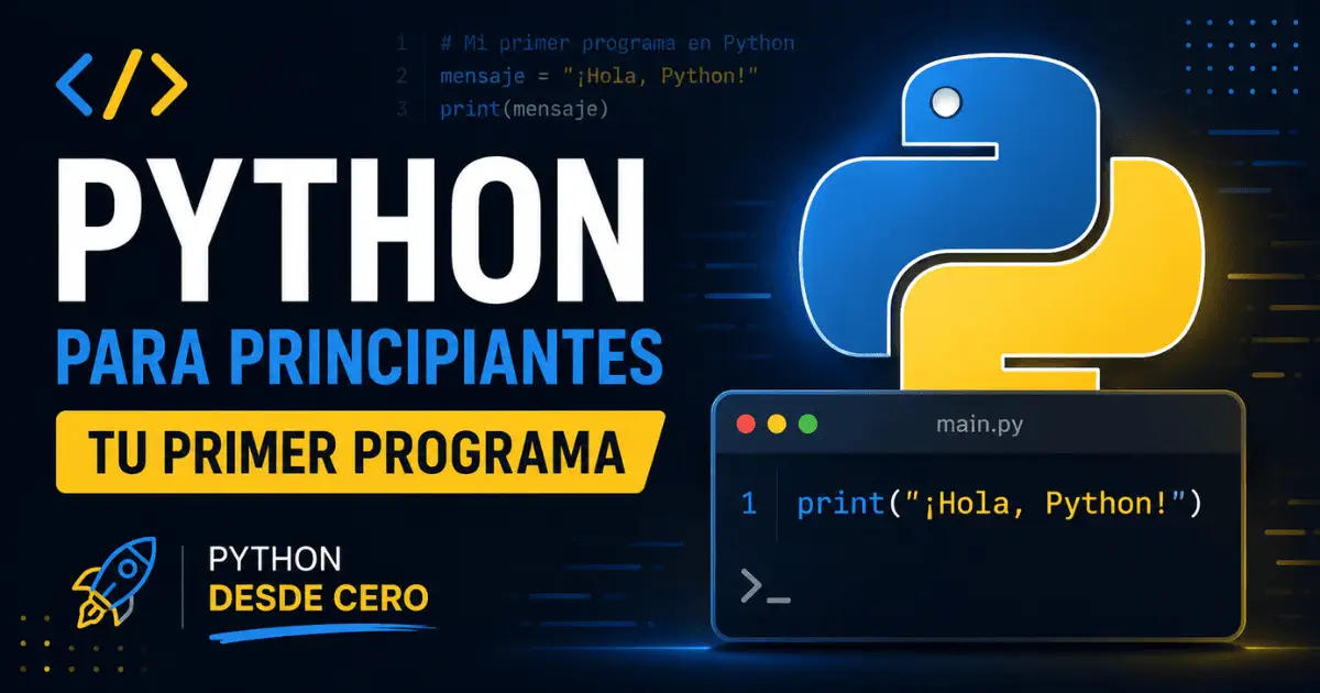 Python para Principiantes: tu primer programa, con variables, bucles y funciones