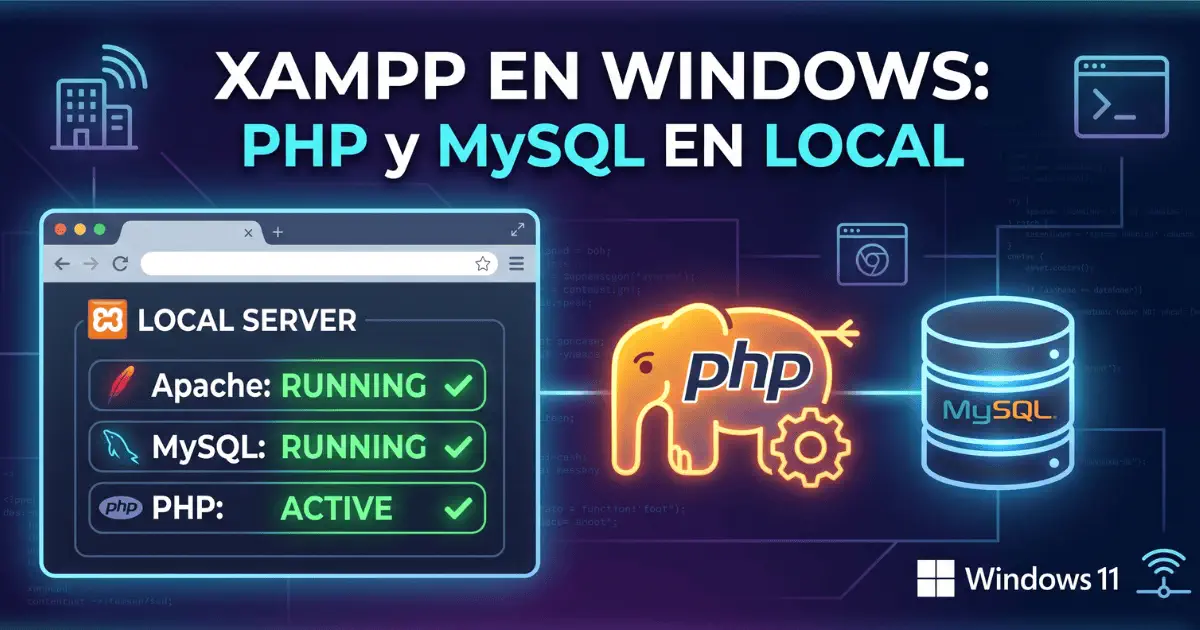 Instalar XAMPP en Windows: PHP, MySQL y phpMyAdmin funcionando en 20 minutos